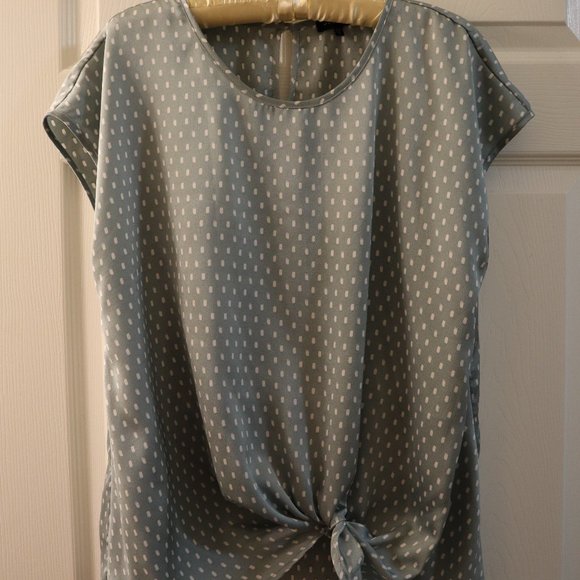 Pleione Tops - Green Patterned Pleione Nordstrom Rack Blouse Size Large